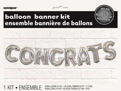 Congratulations Balloon Banner Kit - Click Image to Close